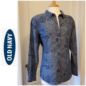 Old Navy chambray print shirt